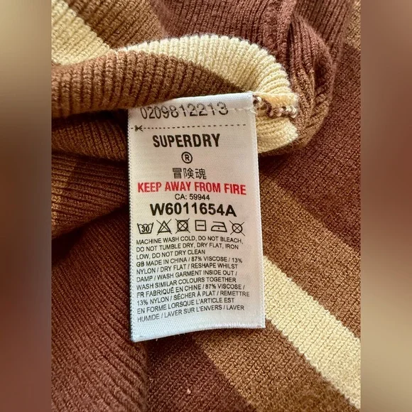 Superdry cropped striped fine knit sleeveless sweater US size 6 - Picture 4 of 11